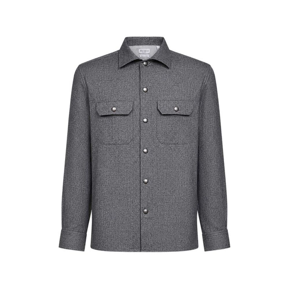 Brunello Cucinelli Grey Shirts Men